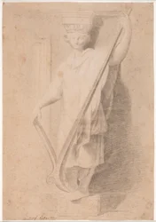 Cariatide con aratro. Studio di una figura sul basamento della "Stanza d