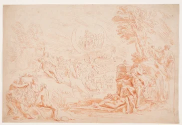 Paesaggio con figure allegoriche