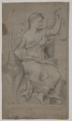 Giustizia seduta (studio dopo una figura nella Sala di Costantino, Vaticano, Roma)