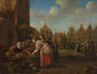 Veduta del grande mercato di Rotterdam, 1654