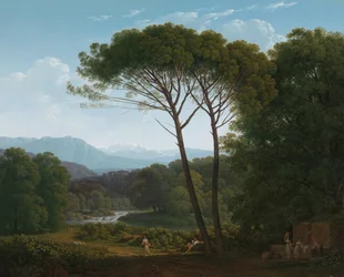 Paesaggio italianeggiante con pini