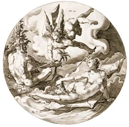 Giorno III, La Separazione delle Acque, dalla serie I Sei Giorni della Creazione, 1589