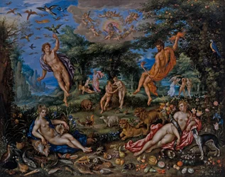 I quattro elementi, con scene dalla Genesi oltre