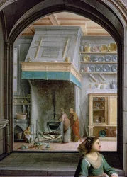 Cristo in casa di Marta e Maria (dettaglio della cucina)