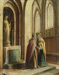 Due figure in una chiesa