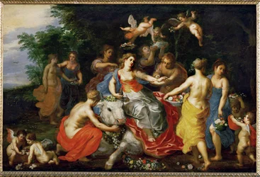 Europa e il toro (dipinto su legno di quercia)