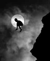 Il ragazzo salta sulla Luna