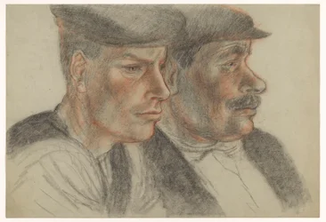 Ritratto di due uomini sconosciuti con cappelli
