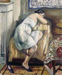 Jeanne che dorme su una sedia