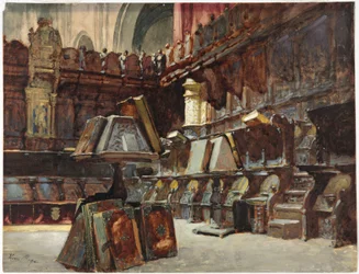 Stalli del coro in una cattedrale spagnola, c.1868