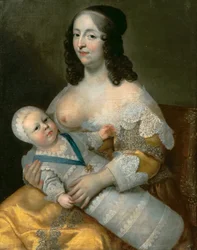 Luigi XIV da bambino con la sua nutrice Longuet de La Giraudière