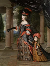 Maria Teresa di Spagna con suo figlio, il Delfino, Luigi di Francia