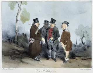 Les politiques - in "Esquisses parisiennes" di Henri Monnier, ed. Delpech, Parigi