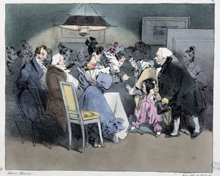 Les visites - in "Esquisses parisiennes" di Henri Monnier, ed. Delpech, Parigi
