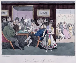 Una serata alla moda - in "Esquisses parisiennes" di Henri Monnier, ed. Delpech, Parigi