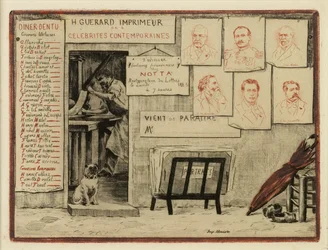 Ritratti di signori de Lesseps, Coppée, generale Pittié, de Bornier, Henri Martin, Mis de Cherville