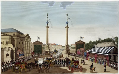 La barriera di Saint-Denis alla consegna delle chiavi a Luigi XVIII il 3 maggio 1814 - in “Vues de Paris”