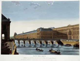 Le Pont des Arts e il vecchio Louvre - in "Paris par Courvoisier"