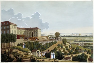 Vista del Calvario, durante le feste della Ste Croix, a Suresnes - in Vues de Paris di Courvoisier