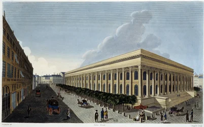 Vista della nuova Borsa e del Tribunale di Commercio - in "Vues de Paris" di Courvoisier