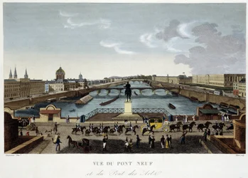 Vista del nuovo ponte - in Vues de Paris di Courvoisier