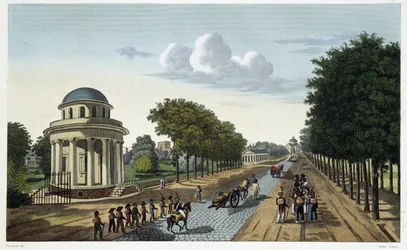 Vue du jardin de Monceau - in Vues de Paris di Courvoisier