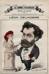 Caricatura di Léon Alexandre Delhomme (1841-1895) scultore francese da 