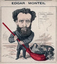 Edgar Monteil (1845-1926), scrittore francese, massone - Caricatura di Henri Demare in “Les Hommes d
