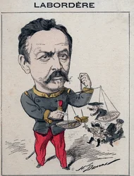 Jean Marie Arthur Labordere, militare francese, politico, senatore della Senna - Caricatura di Henri Demare in "Les Hommes d