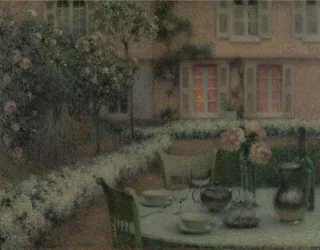 Il tavolo nel giardino bianco di Gerberoy, 1900 circa (olio su tela)