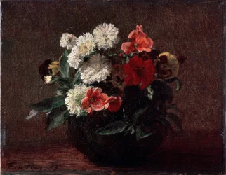 Fiori in un vaso di maiolica