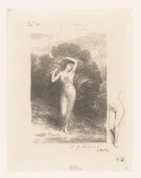 Giovane donna con scialle (serie Illustrazioni per le poesie di André Chénier)