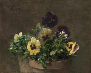 Viole del pensiero in vaso, 1883