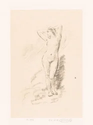 Studio di una donna nuda in piedi