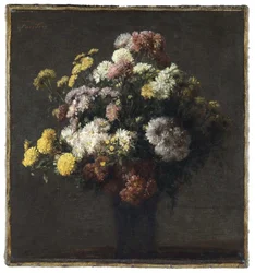 Vaso con crisantemi
