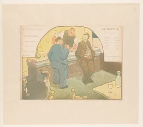 Quattro uomini in un bistrot