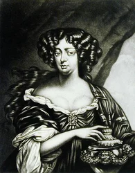 Ritratto di Lady Sophia Bulkeley (fl.1688) inciso da Robert Dunkarton (1744-c.1817) da Illustrious Characters in British History (mezzotinto)