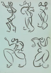 Cinque studi di figure danzanti