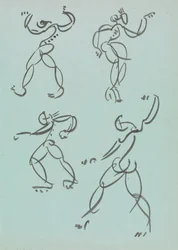 Quattro studi di figure danzanti
