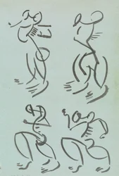 Quattro studi di figure danzanti