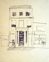Strada di Londra con figure; Promenatrice femminile