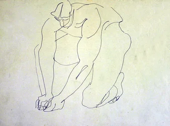 Nudo maschile inginocchiato I