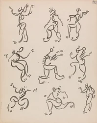 Nove Figure Danzanti, in Tre Registri
