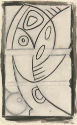 Disegno in rilievo di una figura femminile astratta