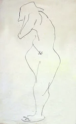 Sophie nuda, di spalle
