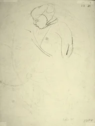 Studio di una donna che guarda in basso
