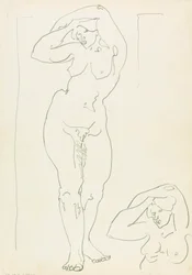 Due studi di una figura femminile