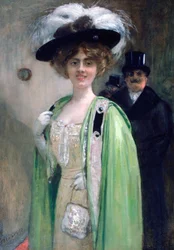 Una coppia che arriva a un evento, c1872-1929