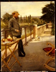 Un uomo elegante su una terrazza, 1885