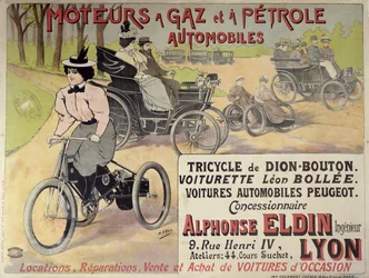 Poster pubblicitario di un concessionario di auto parigino